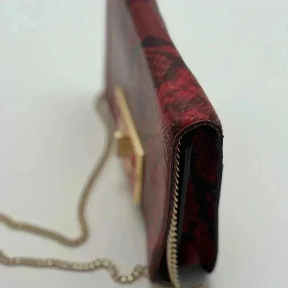 Michael Kors Calf Leather Python Print Clutch Wit… - image 8